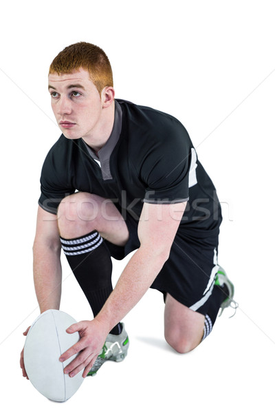 Rugby player ready to make a drop kick Stock photo © wavebreak_media