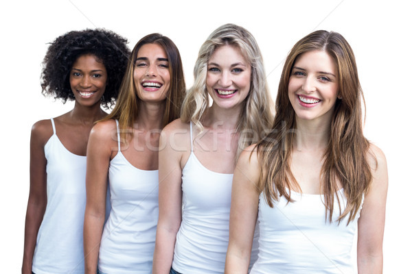 Femei în picioare linie împreună alb Imagine de stoc © wavebreak_media