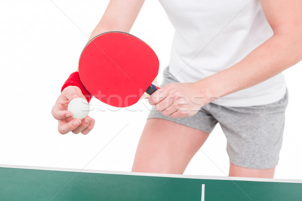 Kobiet sportowiec gry ping pong biały kobieta Zdjęcia stock © wavebreak_media
