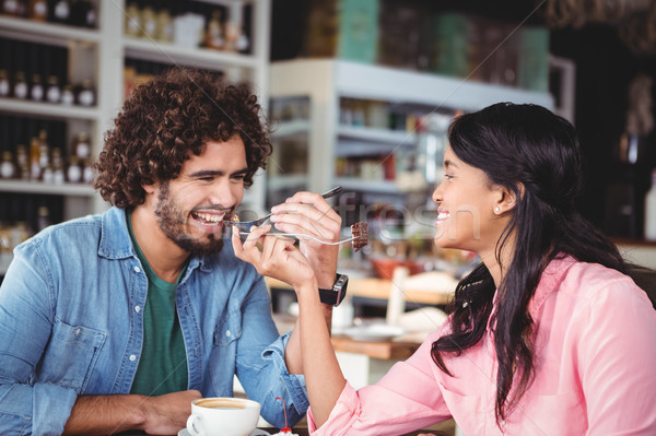 快樂 情侶 吃 甜點 女子 商業照片 © wavebreak_media