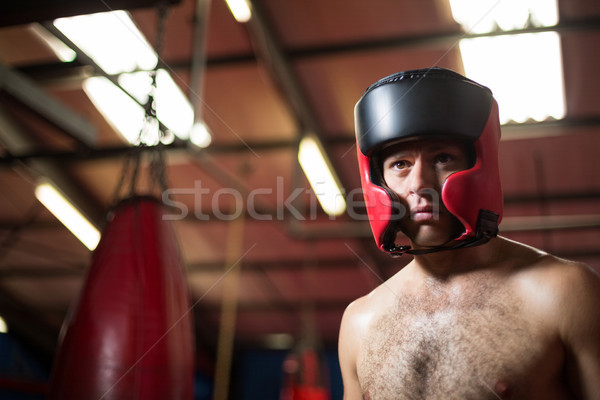 Boxer wearing headgear Stock photo © wavebreak_media