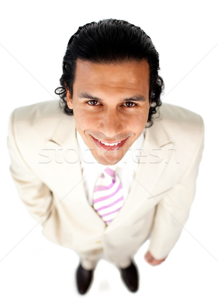 微笑 有魅力的 商人 孤立 白 商業照片 © wavebreak_media