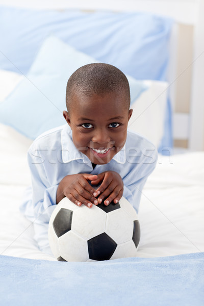 Küçük erkek futbol topu mutlu spor Stok fotoğraf © wavebreak_media