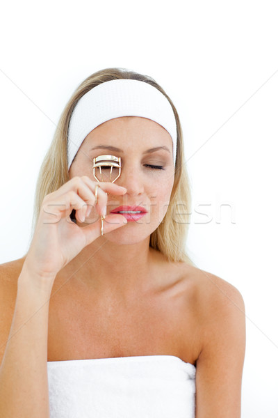 年輕女子 睫毛 孤立 白 女子 女孩 商業照片 © wavebreak_media