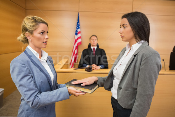 Witness taking an oath Stock photo © wavebreak_media