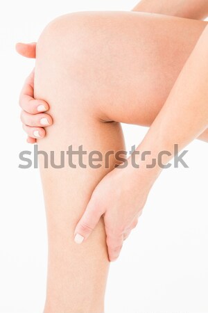 Természetes nő megérint fájdalmas láb fehér Stock fotó © wavebreak_media
