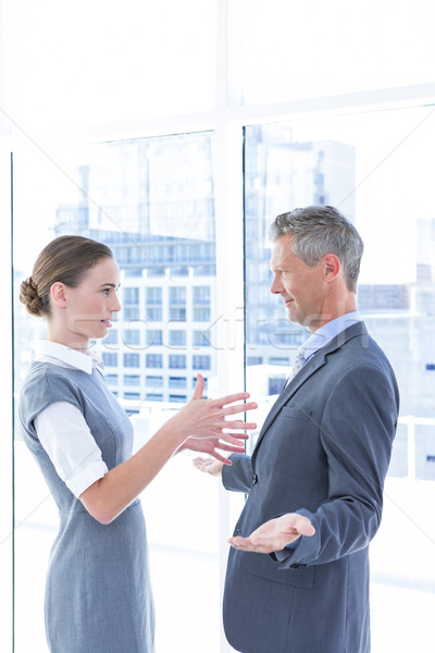 Stock foto: Business · Kollegen · Frau · Fenster · Zeichen · Team