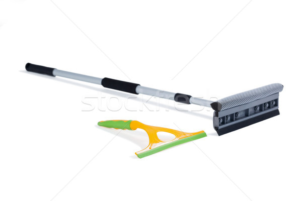Squeegee and floor mop on white background Stock photo © wavebreak_media
