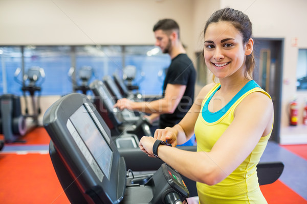 Pareja junto gimnasio mujer feliz fitness Foto stock © wavebreak_media