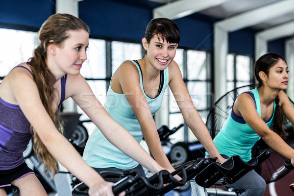 Foto d'archivio: Montare · donna · classe · palestra · ragazza