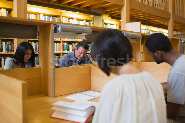 Menschen Studium Bibliothek Studenten schriftlich arbeiten Stock foto © wavebreak_media