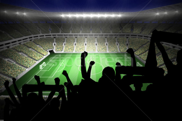 Sziluettek futball nagy stadion fények futball Stock fotó © wavebreak_media