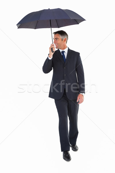 Glücklich Geschäftsmann Fuß Dach weiß Anzug Stock foto © wavebreak_media