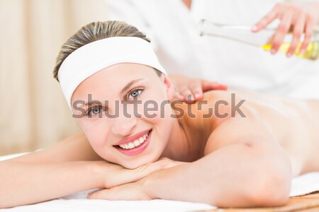 Terapeuta gyantázás hát fürdő központ középső rész Stock fotó © wavebreak_media