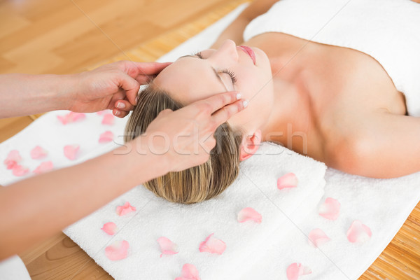 Foto stock: Bastante · cabeça · massagem · estância · termal · mulher