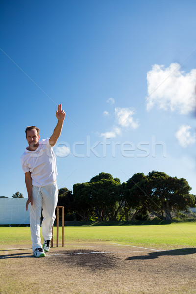 Homem boliche em pé críquete campo Foto stock © wavebreak_media