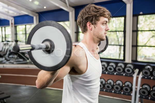 Stockfoto: Man · zwaar · barbell · gymnasium · fitness