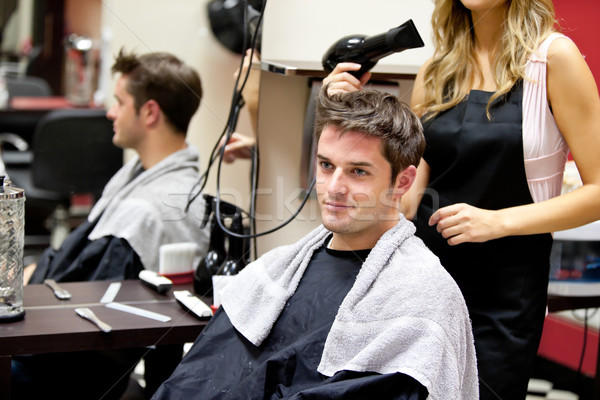 Portrait client Homme salon de coiffure salon main Photo stock © wavebreak_media