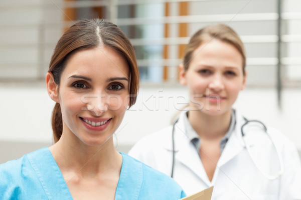 Сток-фото: улыбаясь · медсестры · врач · Постоянный · больницу · при