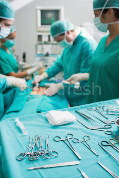 Foto stock: Cirúrgico · ferramentas · bandeja · cirurgiões · médico · hospital