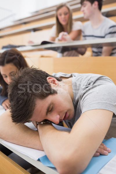 Diák alszik előadás előcsarnok dől asztal Stock fotó © wavebreak_media