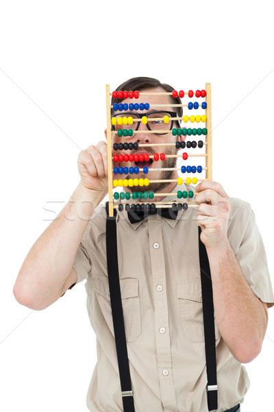Geeky hipster holding an abacus Stock photo © wavebreak_media