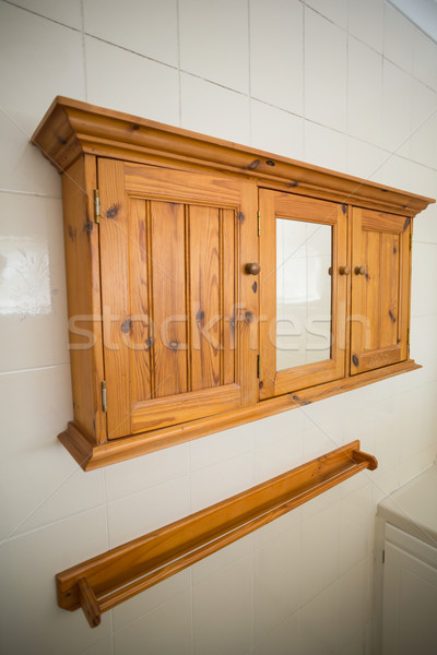 Wooden shelves on kitchen wall Stock photo © wavebreak_media