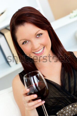 Brunette having breakfast in bed Stock photo © wavebreak_media