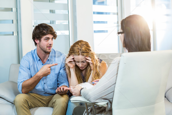 Psychologist helping a couple with relationship difficulties Stock photo © wavebreak_media