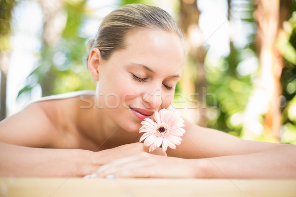 Attractive woman getting massage on her back Stock photo © wavebreak_media