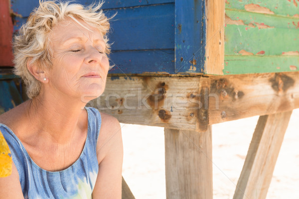 Close up of senior woman with eyes closed Stock photo © wavebreak_media