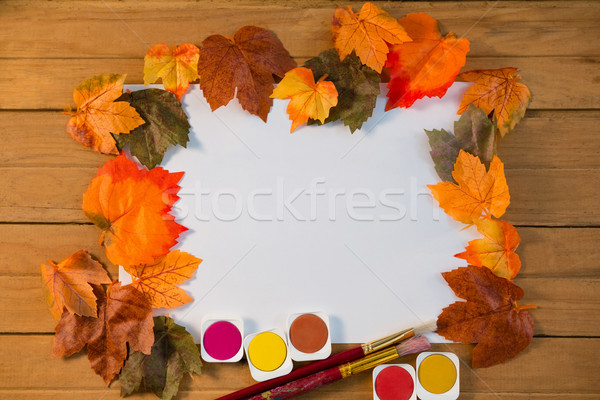 Papier aquarel verf houten tafel tabel Stockfoto © wavebreak_media