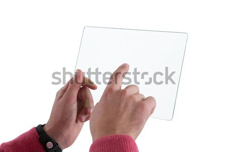 Foto stock: Mano · invisible · Screen · blanco · femenino · hermosa