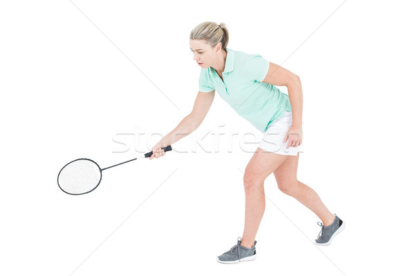 Destul de joc badminton alb femeie Imagine de stoc © wavebreak_media
