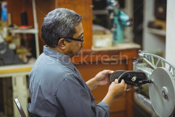 Shoemaker using sewing machine Stock photo © wavebreak_media