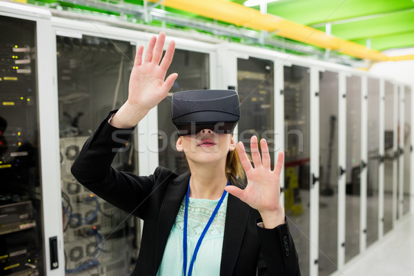 Technician using virtual reality headset Stock photo © wavebreak_media
