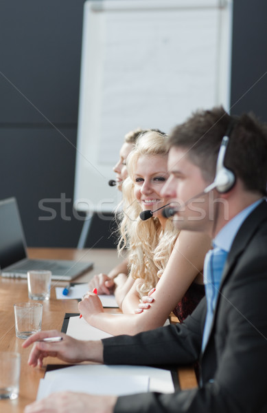 Business-Team Call Center Business Sitzung Geschäftsmann Kopfhörer Stock foto © wavebreak_media