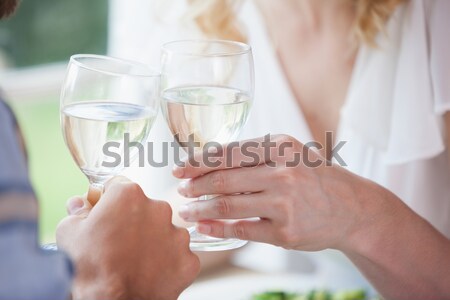 Stock photo: Close-up of businessmen celebrating an event with champagne