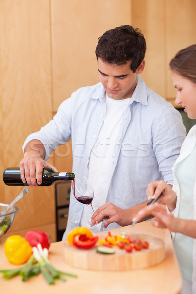 Portrait homme verre vin femme [[stock_photo]] © wavebreak_media