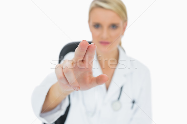 Weiblichen Arzt anfassen etwas vor medizinischen Stock foto © wavebreak_media