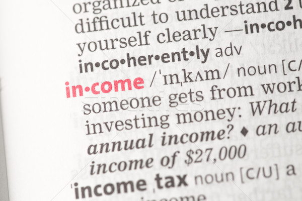 [[stock_photo]]: Recettes · définition · dictionnaire · concept · mots · impôt