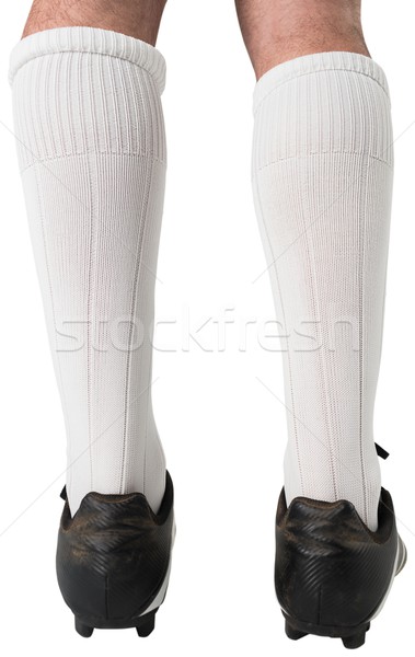 Közelkép futball csizma fehér fekete cipő Stock fotó © wavebreak_media