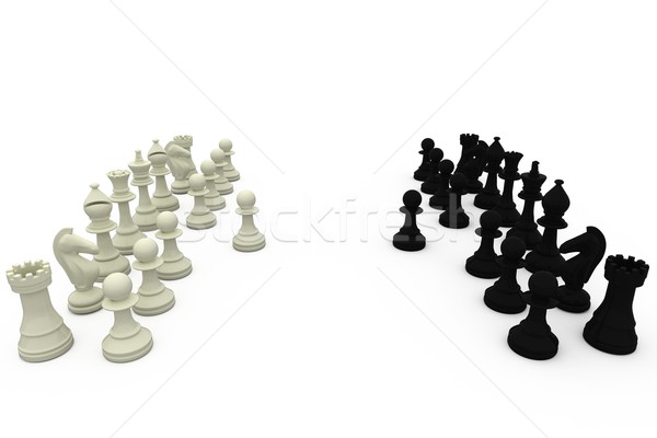 Zwart wit schaakstukken witte schaken team zwarte Stockfoto © wavebreak_media