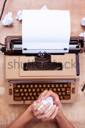 Au-dessus vue vieux machine à écrire mot bureau [[stock_photo]] © wavebreak_media