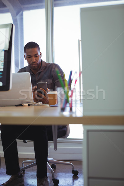 Foto stock: Empresário · móvel · criador · escritório · sério