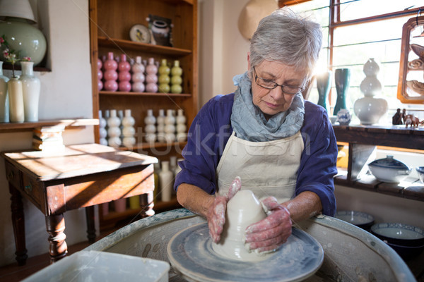 Female potter making pot Stock photo © wavebreak_media