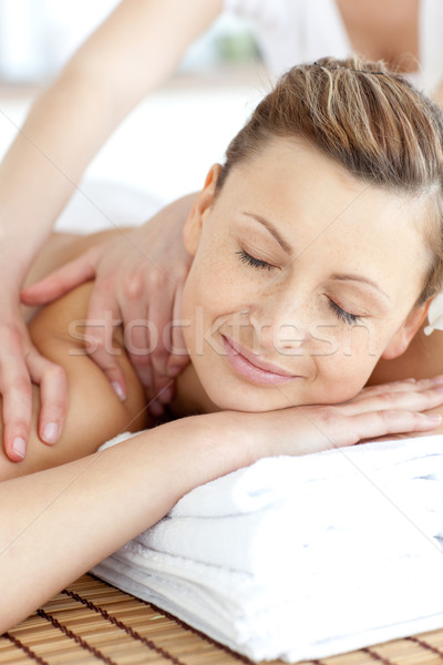 [[stock_photo]]: Belle · femme · Retour · massage · spa · centre