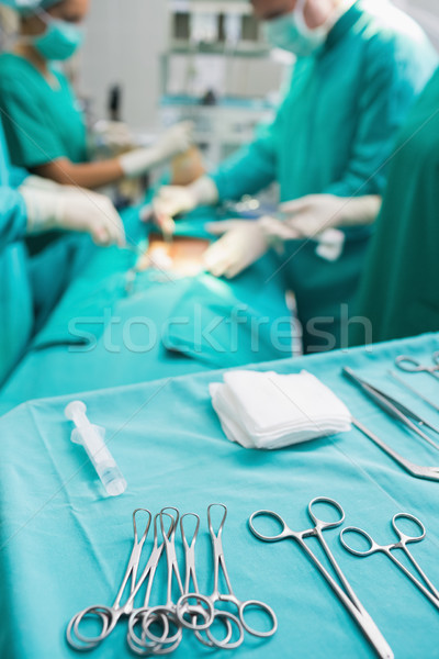 Focus on surgical tools next to operating table in an operating theatre Stock photo © wavebreak_media