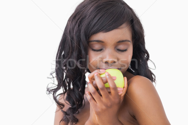 Mulher maçã branco feliz Foto stock © wavebreak_media