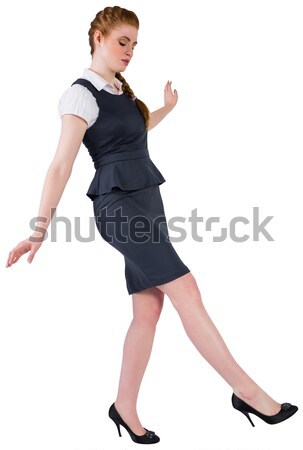 Zakenvrouw balancing handelen witte corporate vrouwelijke Stockfoto © wavebreak_media